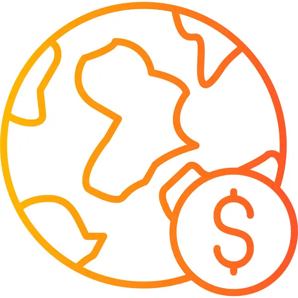 Illustration Vectorielle Icône Économie Mondiale — Image vectorielle