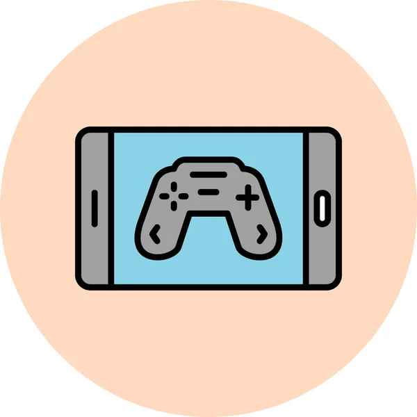 Mobilní Hra Joystick Obrazovce Digitální Ilustrace Zařízení Smartphone — Stockový vektor