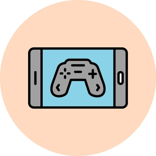 Mobil Játék Joystick Képernyőn Digitális Illusztráció Okostelefon Eszköz — Stock Vector