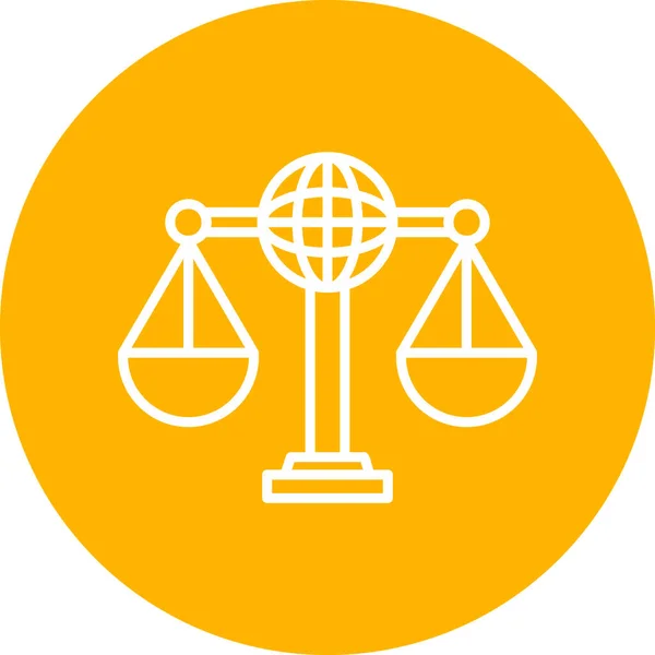 Derecho Internacional Icono Web Vector Ilustración — Vector de stock