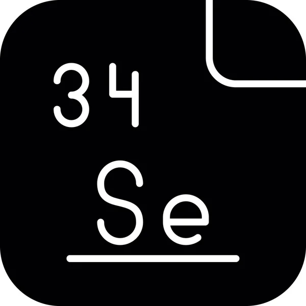 Selenio Elemento Químico Con Símbolo Número Atómico Metálico Más Raramente — Vector de stock