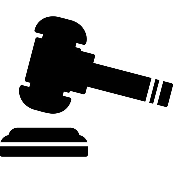 Law Justice Concept Represented Judge Icon Cartoon Illustration Gavel Vector — Stock Vector