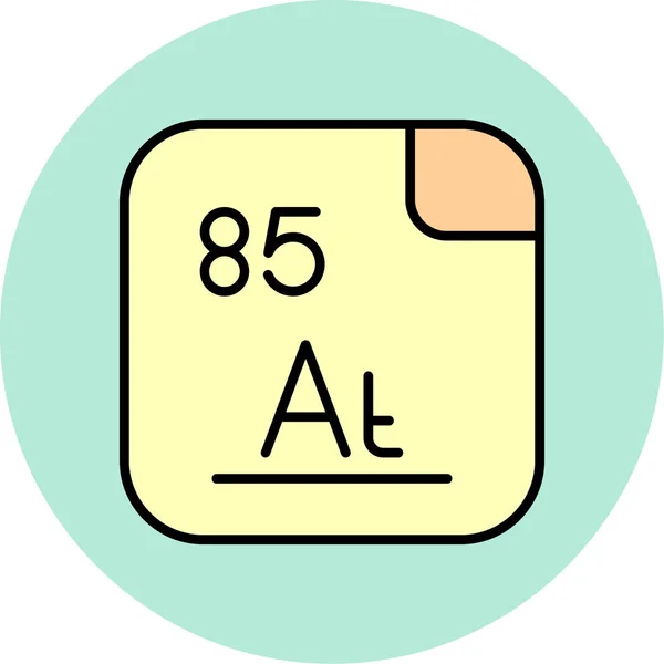 Astatine Kemiska Element Webb Enkel Illustration — Stock vektor