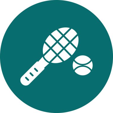 Tenis raketi simgesi, vektör illüstrasyonu
