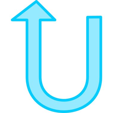 U Dönüş simgesi vektör illüstrasyonu