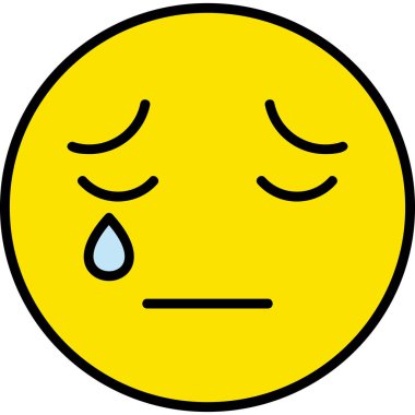 Ağlayan yüz simgesi ikon vektör illüstrasyonu