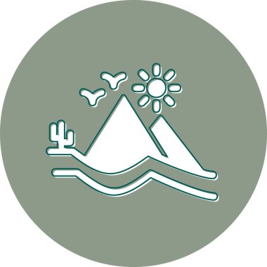 Kum tepeleri simgesi, vektör illüstrasyonu