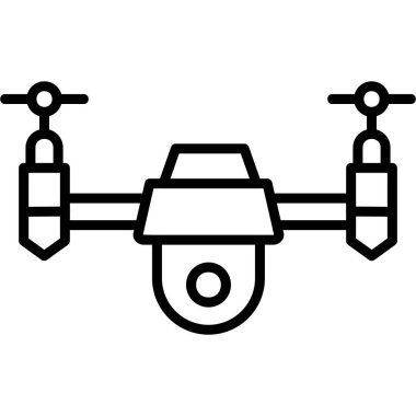 Drone simgesi, vektör illüstrasyonu basit tasarım