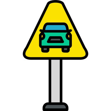 Araba park yeri simgesi. vektör illüstrasyonu