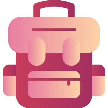 Sırt çantası. Web simgesi vektör illüstrasyonu