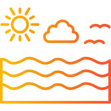 Deniz. Web simgesi basit illüstrasyon