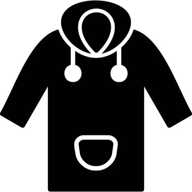 Giysi ikonu. Yağmurluğun vektör illüstrasyonu 