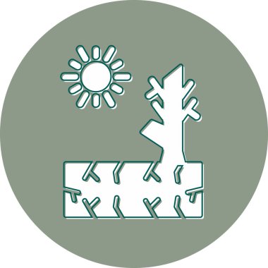 Düz çizgi simgesinin kuraklık vektör illüstrasyonu