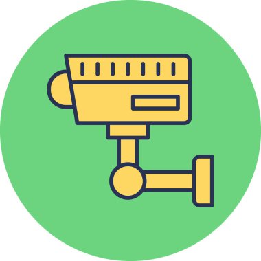 CCTV kamera simgesi, vektör illüstrasyonu basit tasarım