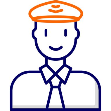 Pilot adam avatar illüstrasyonu, havacılık mesleği 