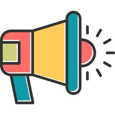 Megafon ikonu vektör illüstrasyonu