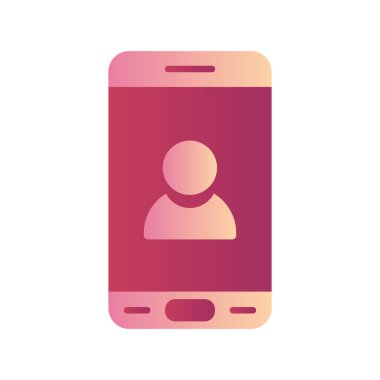 simple icon, Mobile user Profile logo on screen 