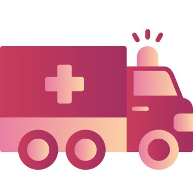 Ambulans. Web simgesi basit illüstrasyon