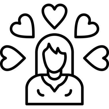 Sevilen kadın simgesi, modern tasarım illüstrasyonu