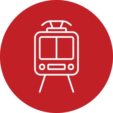Bir tramvay simgesinin basit web illüstrasyonu