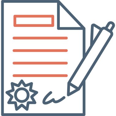 Contract icon, vector illustration simple design