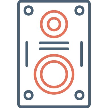 Müziği. Web simgesi basit bir illüstrasyon. Konuşmacı 