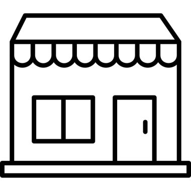 Dükkan. Web simgesi vektör illüstrasyonu