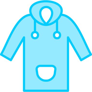 Giysi ikonu. Yağmurluğun vektör illüstrasyonu 