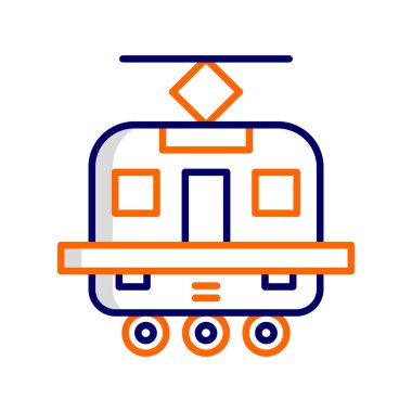 Bir tren simgesinin vektör illüstrasyonu