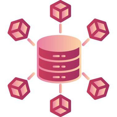 Büyük Veri Web simgesi, düz illüstrasyon.