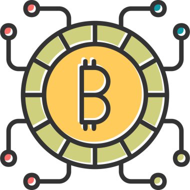 bitcoin. Web simgesi basit illüstrasyon