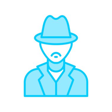 Şapka ikonlu adam. vektör illüstrasyonu