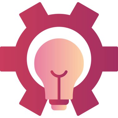 Ampul ışığı dişlinin içinde. Simge illüstrasyonu ayarlanıyor