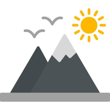 Dağ. Web simgesi basit illüstrasyon