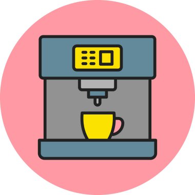 kahve makinesi ikon vektör illüstrasyonu