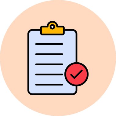 Kontrol listesi. Web simgesi basit illüstrasyon