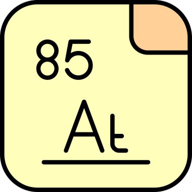 Astatin, kimyasal element, ağ basit illüstrasyon