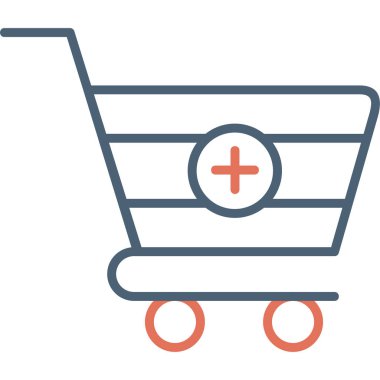 Alışveriş arabası simgesi, vektör illüstrasyonu