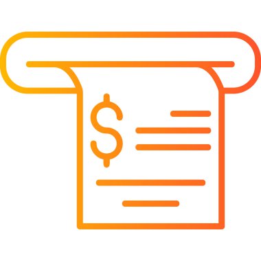 Alışveriş makbuzu, web simgesi basit illüstrasyon