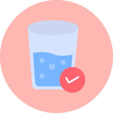 Bir bardak su. Web simgesi basit illüstrasyon 