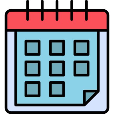 Takvim simgesi, vektör illüstrasyonu basit tasarım