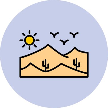 Bir dağ simgesinin vektör illüstrasyonu