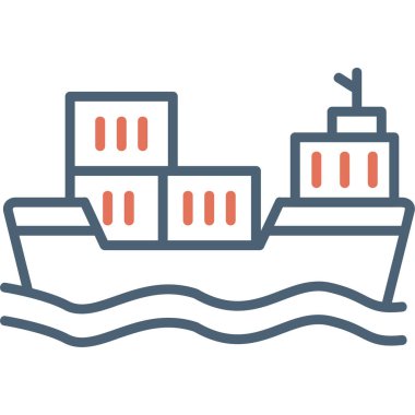 Kargo Gemisi basit vektör çizimi 