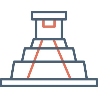 Piramit. Web simgesi basit illüstrasyon