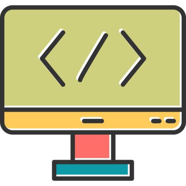 Bilgisayar. Web simgesi basit illüstrasyon