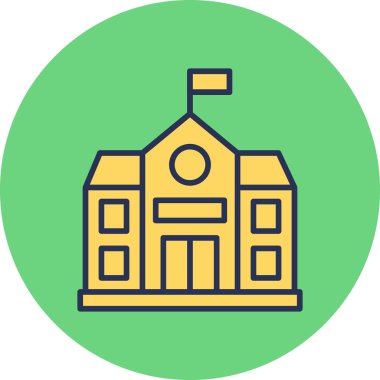 Üniversite. Web simgesi basit illüstrasyon