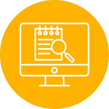 Dosya Arama Bilgisayar Ağı, simge, vektör illüstrasyonu