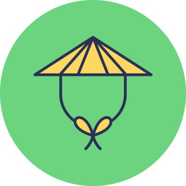 Çin Şapkası web simgesi basit illüstrasyon