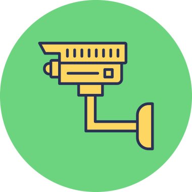 CCTV kamera simgesi, vektör illüstrasyonu basit tasarım