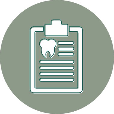 Diş hekiminin sağlık raporunun grafik çizimi, dişli boş kağıt. 